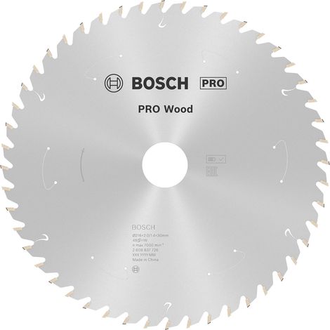 Lame de scie circulaire Bosch Standard pour bois, 216x1.7/1.2x30, 48 dents (1/4)