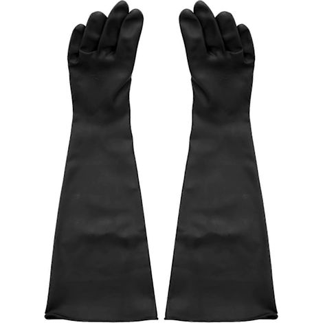 Gants de sablage pour cabine de sablage – 60 x 20 cm – Noirs (1/3)