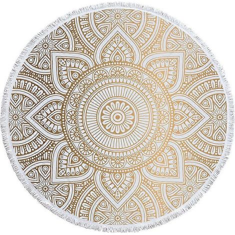 Rond microfibre Mandala serviette de plage Indian Hippie Boho serviette de plage Tassels Oversized Wrap cou ure (1/5)