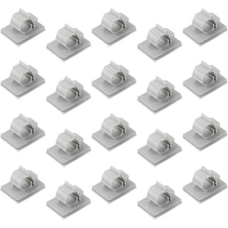 Lot de 20 colliers serrage gris pour tuyaux 6,5 mm et 9,5 – Organisateurs câbles autonomes Clips retenue plomberie utilisation intérieur/extérieur (9,5 mm) - 9.5MM (1/4)