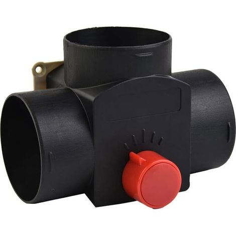 75mm Air Vent Ducting T Piece Outlet Connector and Valve Flap for Diesel Heater Black (1/5)