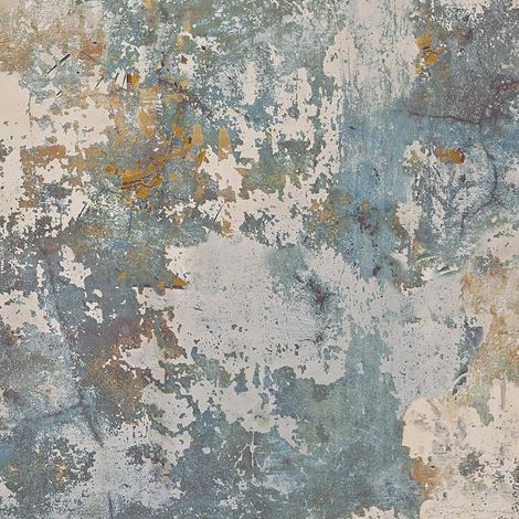 Exposure Rough Concrete Wallpaper Green Blue Beige Industrial Effect Vinyl (1/2)