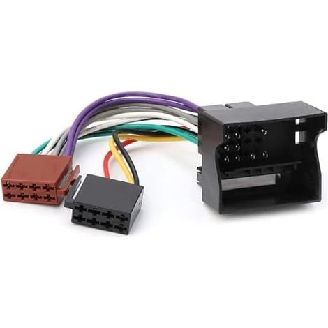 Câble Adaptateur Faisceau autoradio fiche ISO, Connecteur d'adaptateur Radio ISO pour Autoradio Voiture avec Faisceau de Câblage DIN Compatible avec Transit Mondeo Fiesta Passat Seat (1/5)