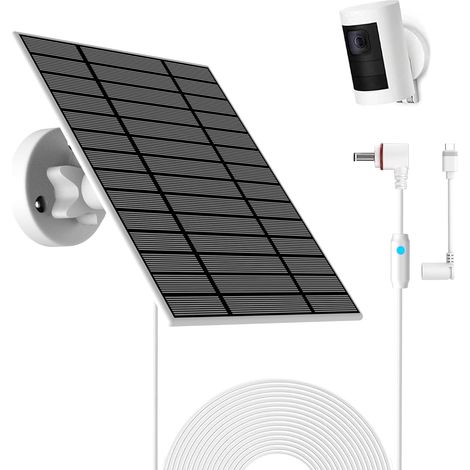 Panneau solaire 6 W compatible avec Spotlight Cam Plus/Pro et Stick Up Cam-Akku, chargeur solaire pour Cam avec contrôleur, câble de 4 m, panneau solaire IP66 résistant aux intempéries (1/5)