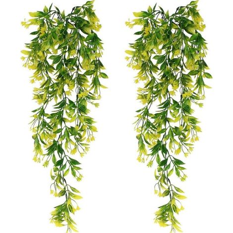 Lot de 2 lierres artificiels 78 cm – Plantes suspendues décoratives – Imperméables et résistants aux UV – Pour mariages et bureaux (1/5)