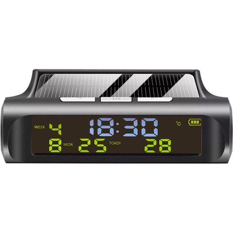 Autozubehör Digitale Temperaturuhr Solarbetriebenes Fahrzeug-Armaturenbrettthermometer (1/5)