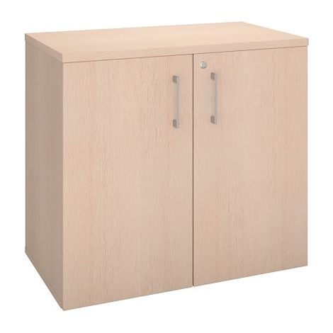 Armoire basse bois H 73 x L 80 cm avec portes battantes chêne clair - Arch - Maxiburo