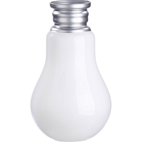 Vase de Fleurs décoratif en Verre – Cadeau de Salon décoratif pour Femme Anniversaire fête des mères – Couleur : Blanc argenté Hauteur 36 cm (1/2)