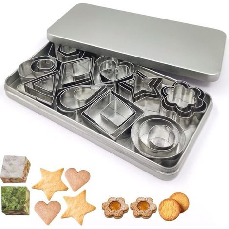 Set mit 30 Mini-Ausstechformen aus Metall für geometrische Kekse