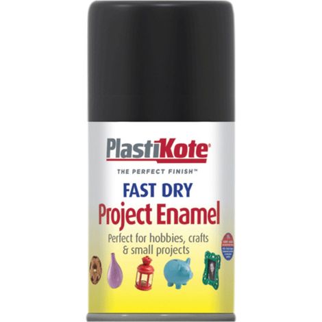 PlastiKote 440.0001010.046 Fast Dry Enamel Aerosol Spray in Gloss Black, 100ml (1/2)