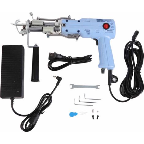 Tapis Tufting Gun 2 en 1 Moteur Intégré 200W, Vitesse Réglable 360°, Pistolet à Tisser et Flocker pour Tapis, 100‑240V Prise US (1/5)