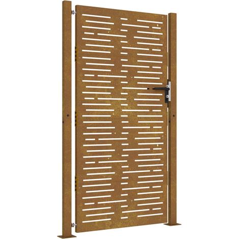 Garden Gate 105x180 cm Corten Steel Square Design vidaXL