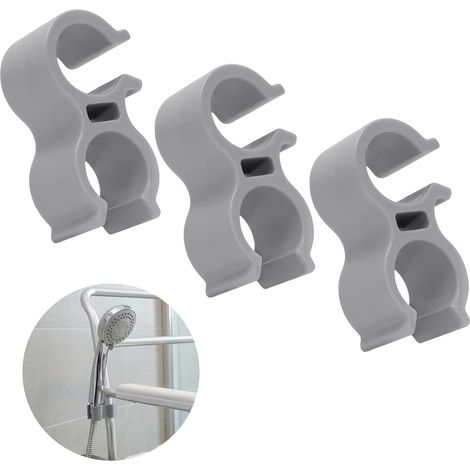 Lot de 3 supports de douche pour siège de douche, fixation robuste pour douchette à main, compatible avec siège de bain, banc de transfert et pieds de tabouret de douche, pour personnes âgées (gris, c (1/5)