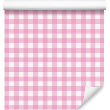 Papier peint à motif textile, fond rose poudré, centre rose poudré, 50 x 1000 cm (1/5)