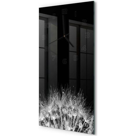 Horloge Murale Verticale Cadeau Original pour Maison Silencieuse Graines de pissenlit 30x60 cm (1/5)