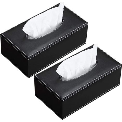 2x Leder-Taschentuchbox-Überzug, Kosmetiktuchbox, Handtuchaufbewahrungsbox