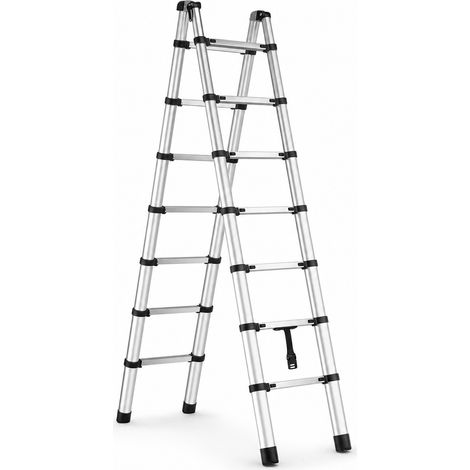 Portable Folding Telescopic Double Ladder 2.7 + 2.7 m (1/5)
