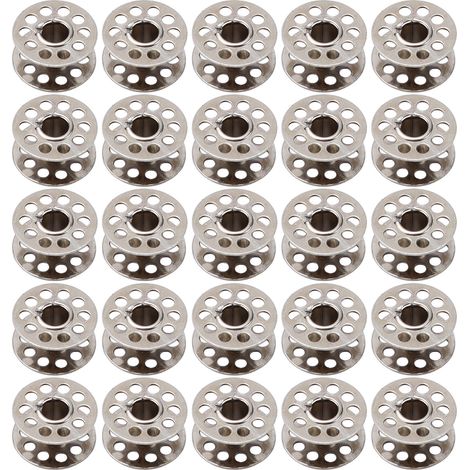 25 bobines en acier inoxydable pour machine à coudre avec boîte de rangement pratique - Idéal pour couture et broderie (1/5)