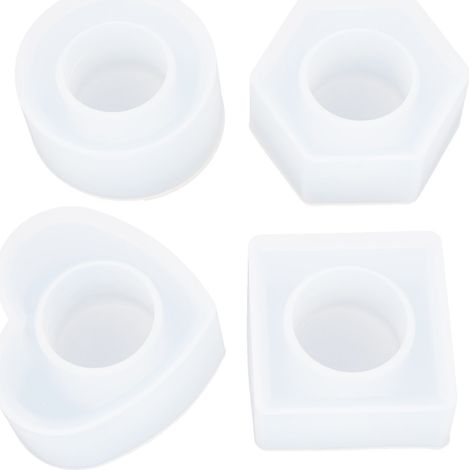 Moule en silicone pour boîte de rangement en époxy cristal, forme hexagonale ronde carrée, accessoire DIY pour serviette de table et boucle (1/5)