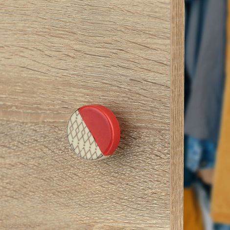 Ouvre&Déco – Bouton de meuble BOUM, Plastique orange doré Ø38 mm (1/5)