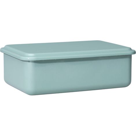 Riess tarro esmaltado con tapa 23x15x7 cm verde salvia