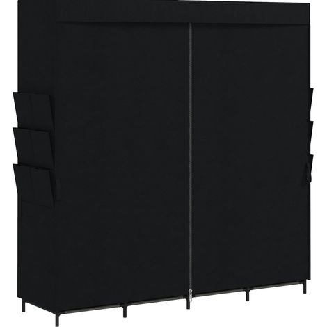 Armadio guardaroba in tessuto antipolvere con 5 barre appendiabiti 170 x 45 x 167 cm nero HOMVRA (1/5)