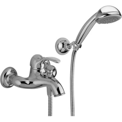 Rubinetto miscelatore monocomando vasca esterno con doccia serie flavia C/attacco duplex e flessibile 150 cm Rubinetteria paffoni spa