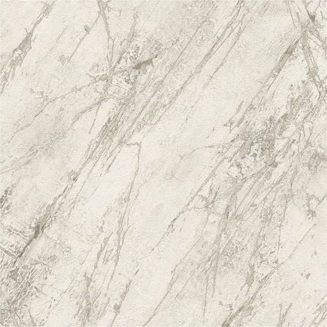 Stone tile wallpaper wall Profhome 388172 hot embossed non-woven wallpaper textured in marble look matt white grey 5.33 m2 (1/5)