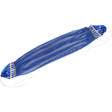 Hamac en Nylon Bleu avec Filet de Sécurité pour Jardin et Maison (1/5)