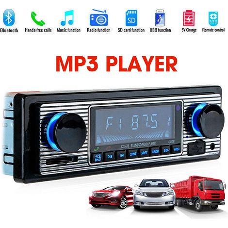 Autoradio stéréo MP3 numérique 4 canaux Bluetooth USB/SD/FM/WMA/WAV pour voiture (pièces détachées FT) (1/5)