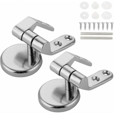 Charnière De Cuvette De Toilette - Alliage De Zinc - Compatible Avec Cuvettes En Bois Mdf Résine - Lot De 2 (1/5)