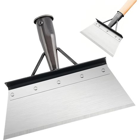 Beche Jardinage, 30 cm Pelle de Desherbage Acier au Manganèse Pelle de Nettoyage Multifonctionnelle, Noir Outil de Desherbage, pour Démoussage, Déneigement et Déglaçage (1/5)