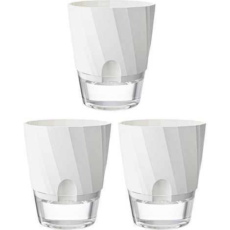 Pots à réserve d'eau compatibles avec les plantes en pot. Niveau d'eau visible pour une surveillance facile. Décoration de bureau minimaliste. (1/5)