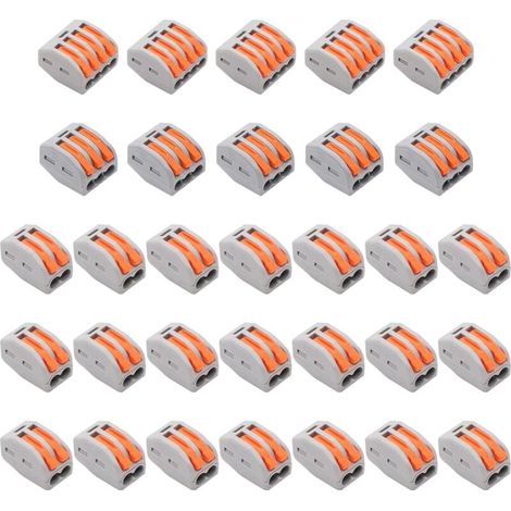 ZOLGINAH Lot de 28 connecteurs de câbles, groupes de bornes pour bornes électriques, connecteurs de fil avec tiges à ressort, composants de câblage enfichables pour appareils ménagers et commandes éle
