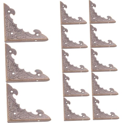 Lot de 30 protections d'angle vintage en métal pour boîtes, renforts (1/5)
