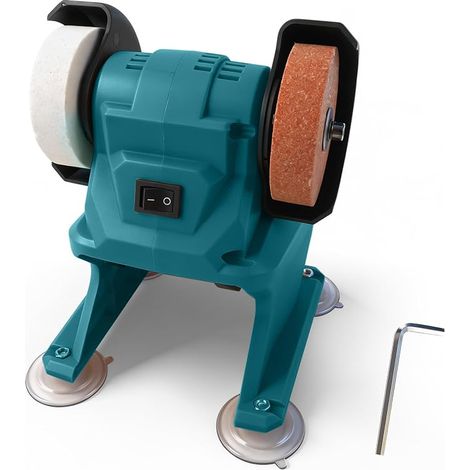 Mini Belt Sander for 18V, Electric Belt Sander, Small Grinder Sharpener, Polisher with Abrasive Disc, Polishing Disc for Wood, Metal, Aluminum (No Battery) (1/4)