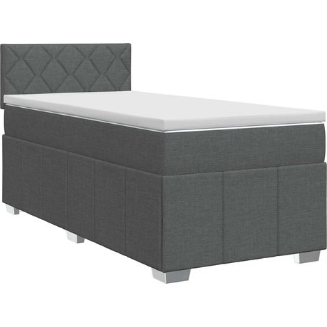 Boxspringbett mit Matratze Dunkelgrau 90 x 190 cm Stoff vidaXL (1/5)
