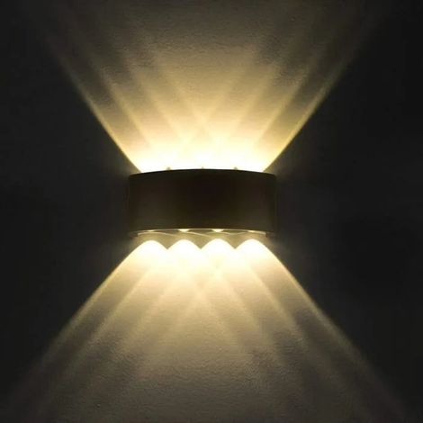 Lampe murale LED 8W moderne tanche IP65 applique dcorative en aluminium blanc chaud YYV (1/4)