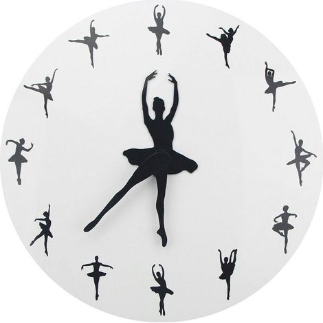 Crediri Ballerina-Wanduhr, Ballett, Tanz, hängende Dekoration, Uhr, Tänzerin, Heimdekoration, Geschenk (1/5)