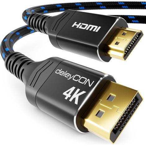 5m 4K DisplayPort vers HDMI Câble (pour HDMI Moniteur, TV, Projecteur) - 1080P@60Hz / 4K@30Hz - Connecteur Aluminium + Gaine Nylon - pour DP Ordinateur, PC, Carte Graphique (1/5)