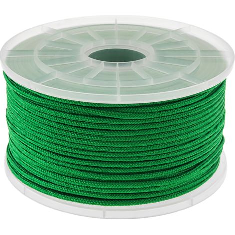 PrimeMatik - Corde tressée à fils multiples PP 100 m x 3 mm vert (1/5)