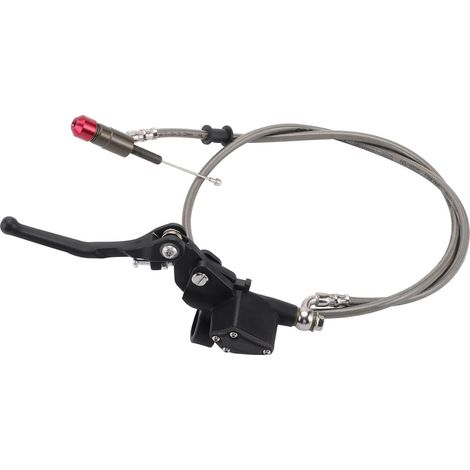 1200mm Leveau d'embrayage hydraulique Leveau de réservoir de fluide de maître cylindre Remplacement pour 125cc - 250cc Moteur Vertical Off Road Motocycle Pit Dirt Bike Motocross ATV Quad Noir (1/5)