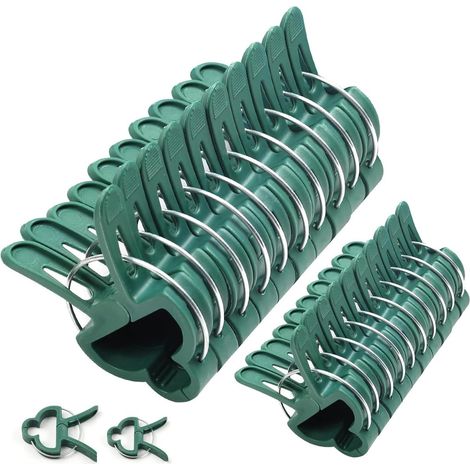 100 Plant Clips – 50 Large Clips 4.5 x 6 cm & 50 Small Clips 3 x 4.5 cm – Sturdy Plastic for Supporting Tomatoes and Vegetables (1/5)
