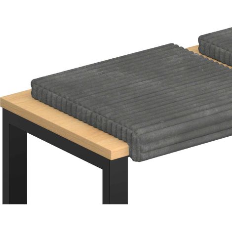 Cojín de banco 2 uds. Terciopelo de Corduroy Gris Claro vidaXL (1/5)