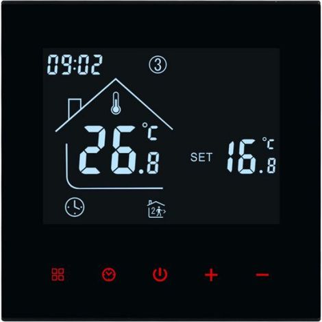 Thermostat d'ambiance intelligent - - Wi-Fi - Programmable - 16 A - Noir (1/5)
