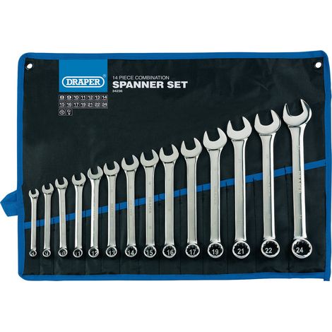 Draper HI-TORQ® 14-Piece Metric Combination Spanner Set (8-24mm) Model 34236 (1/5)