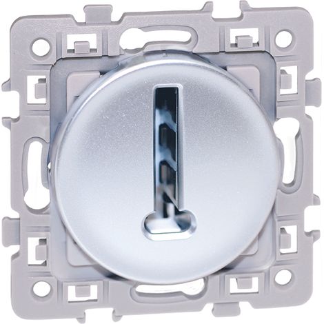 Prise téléphone en T - 8 contacts - SQUARE Silver - Eur'Ohm