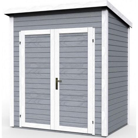 Baltic - Abri de jardin en bois peint gris 2,08 m2 - SKUR1 Gris