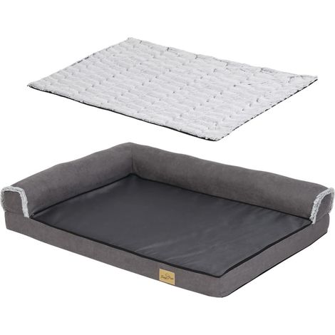 Cama Perro Grande Ortopedica Colchonetas Impermeable Sofa Perros Desenfundable Lavable, 100x75x20cm, L, Gris (1/5)