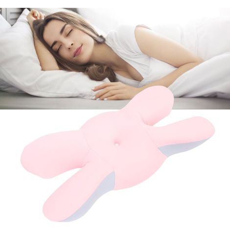 Oreiller Cervical Coloris Rose Fabrique en Fibre de Polyuréthane et Nylon, Taille 63x34x9cm avec Technologie de Rebond Lent et Approx. 909.00g pour Dormeurs Dorsal, Ventral et Latéral. (1/5)